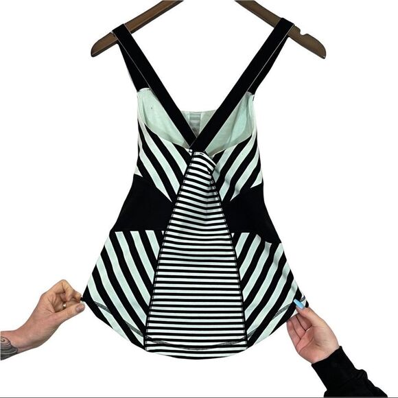 Lululemon Tank Mint Green with Black Stripes - Picture 2 of 3